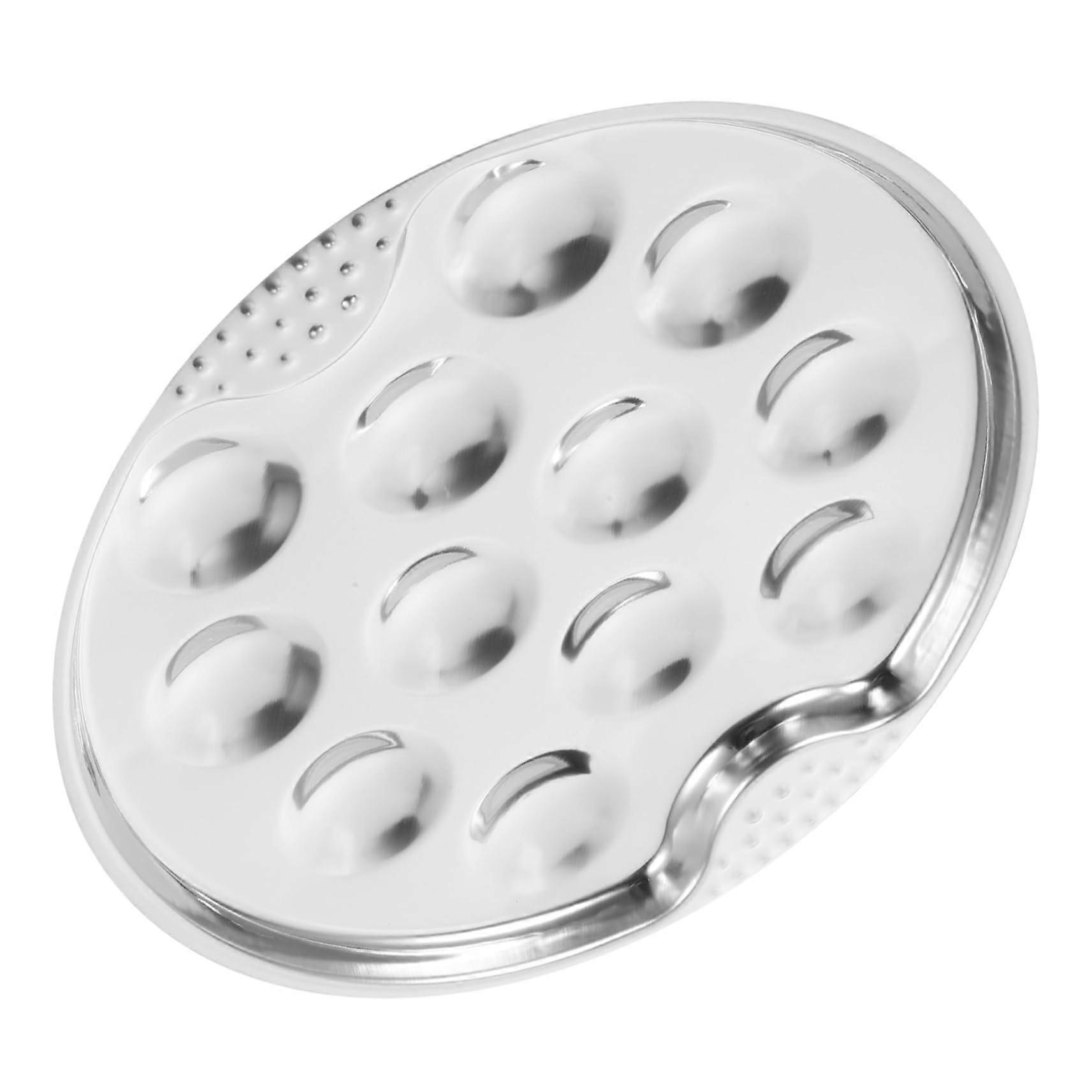 Stainless Steel Escargot Baking Dish Snail Plate Oven to Table Stackable for Sushi and Shellfish