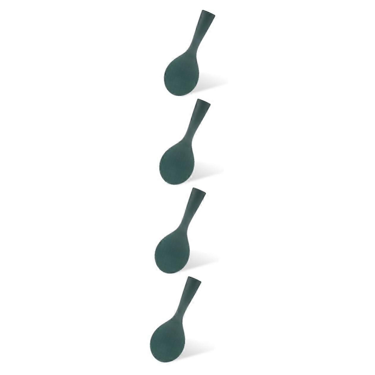Silicone Rice Spoon Set 4pcs Non Stick Surface Ergonomic Long Handle Vertical Stand Easy to Clean