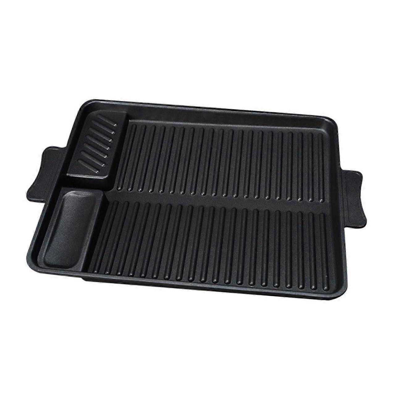 NonStick Rectangular BBQ Grill Pan, Heat Resistant and Dishwasher Safe Roasting Tray for Outdoor Use