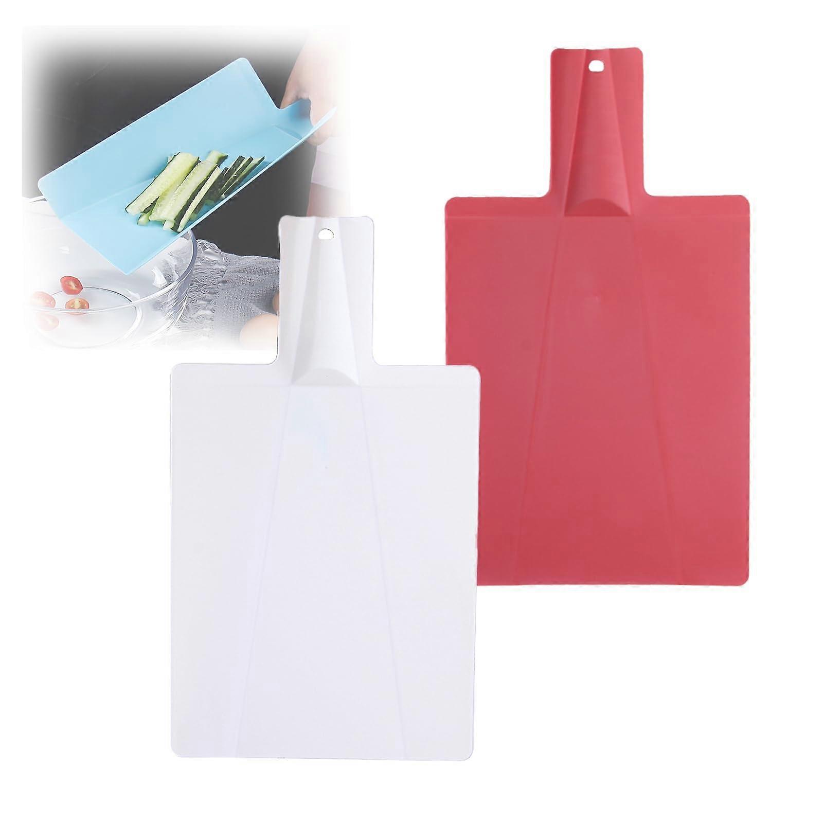 Foldable Cutting Board for Kitchen with NonSlip Surface and Space Saving Design Red and White