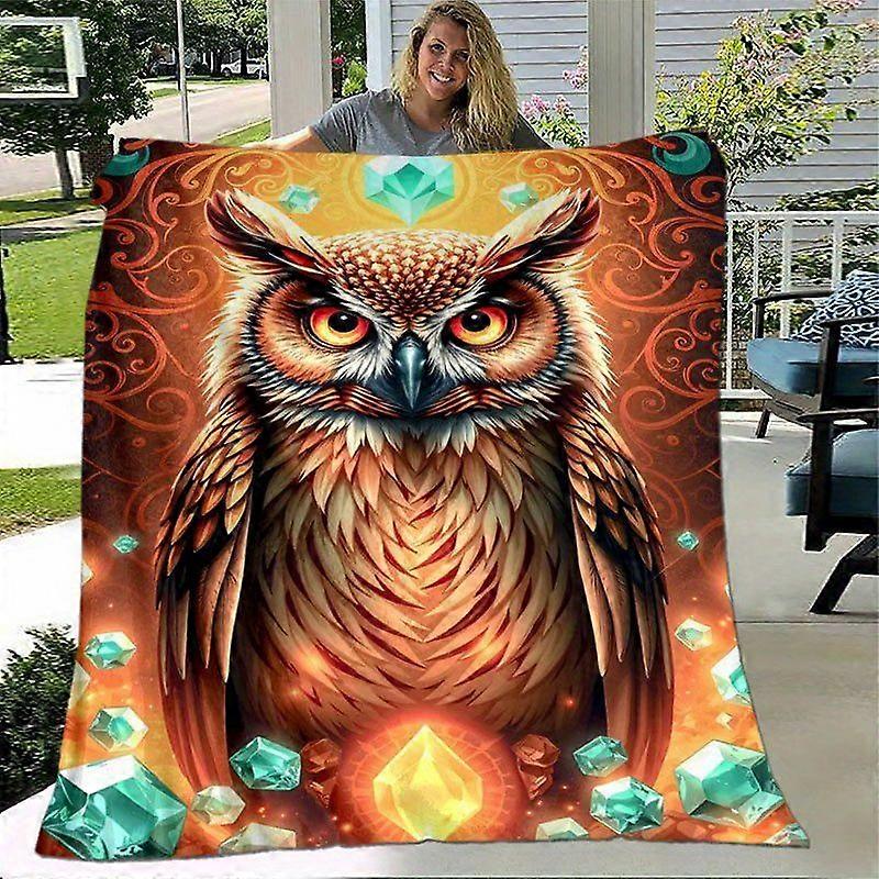 Mystic Fire Owl Throw Blanket