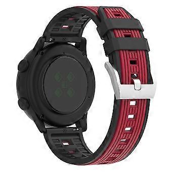 22mm Dual Color Striped Silicone Strap for Huawei Watch GT 5 46mm/5 Pro 46mm Adjustable Watch Band