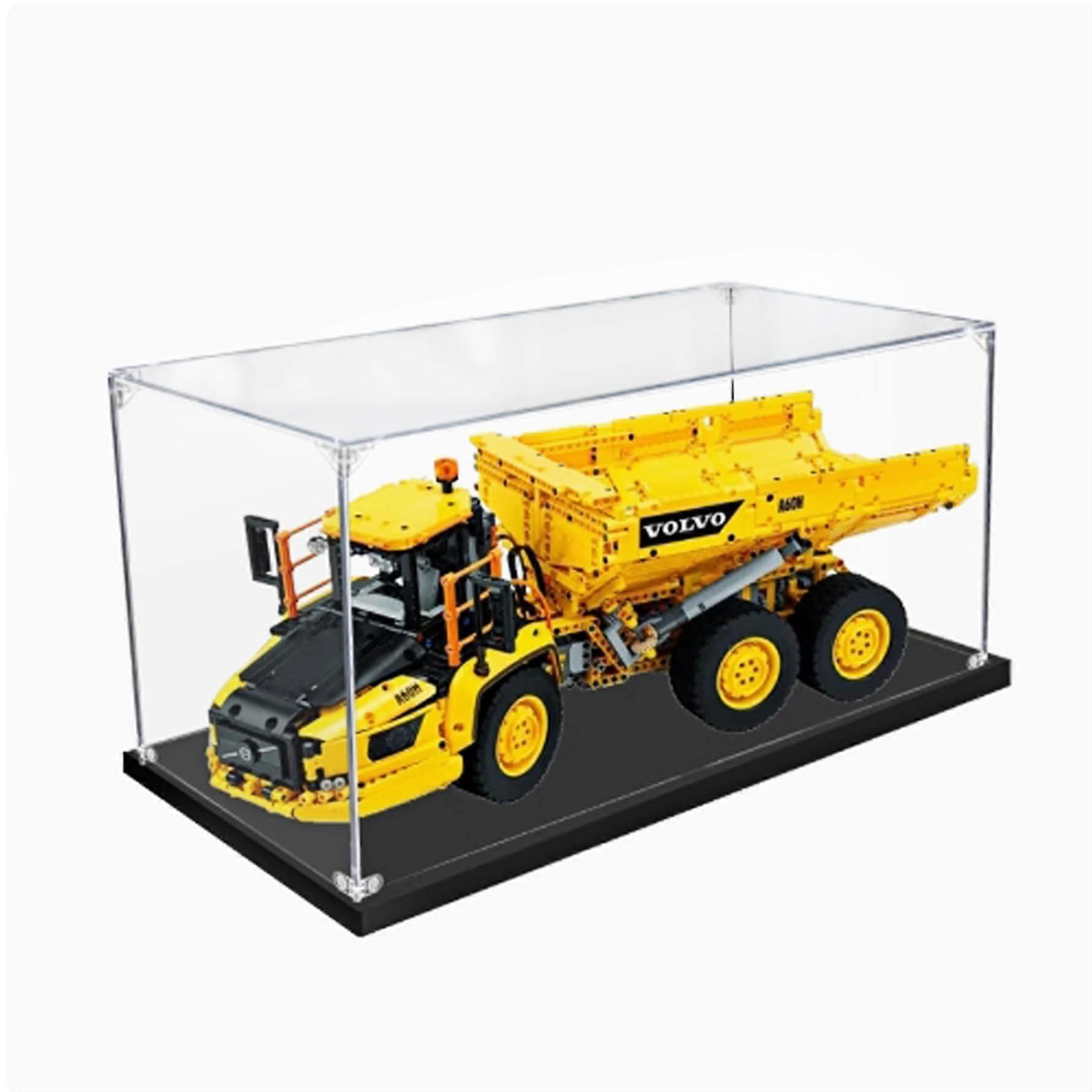 Acrylic Display Case for  42114 Articulated Trailer, Dustproof Clear 360° Viewing Stackable Design