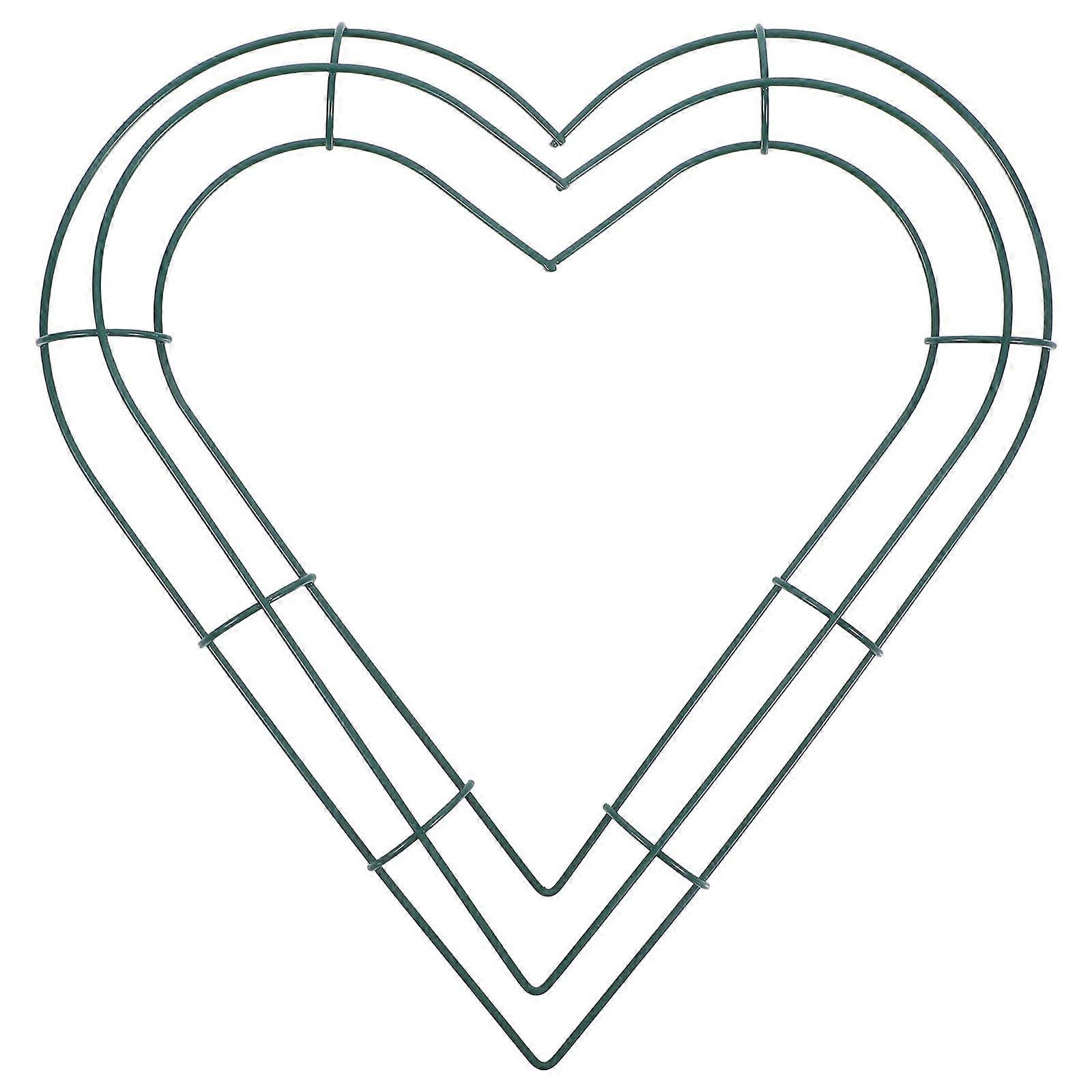 1Pc Heart Shape Iron Loop Xmas Wreath Ring DIY Accessory Iron Ring Random Color