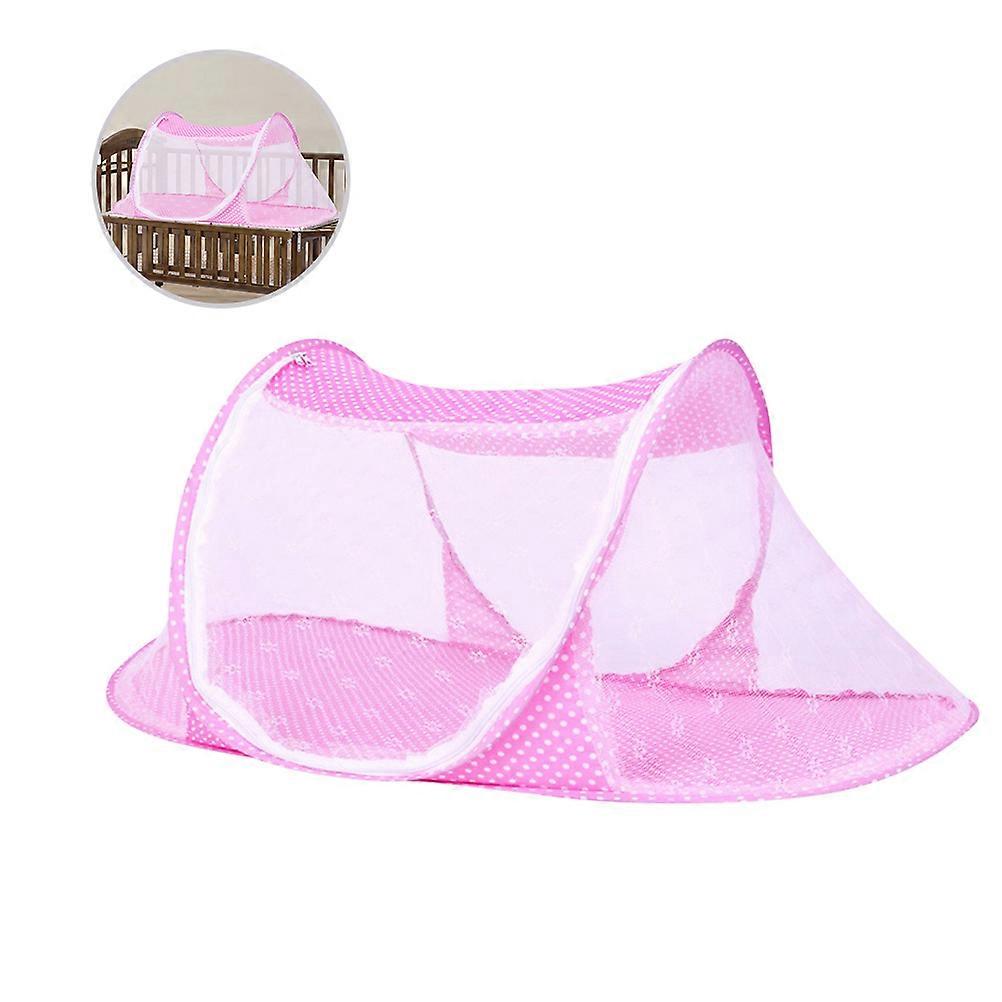 Mesh Mosquito Net Pink Summer Use Protective Sleep Environment Breathable Infant Bedding 1Set