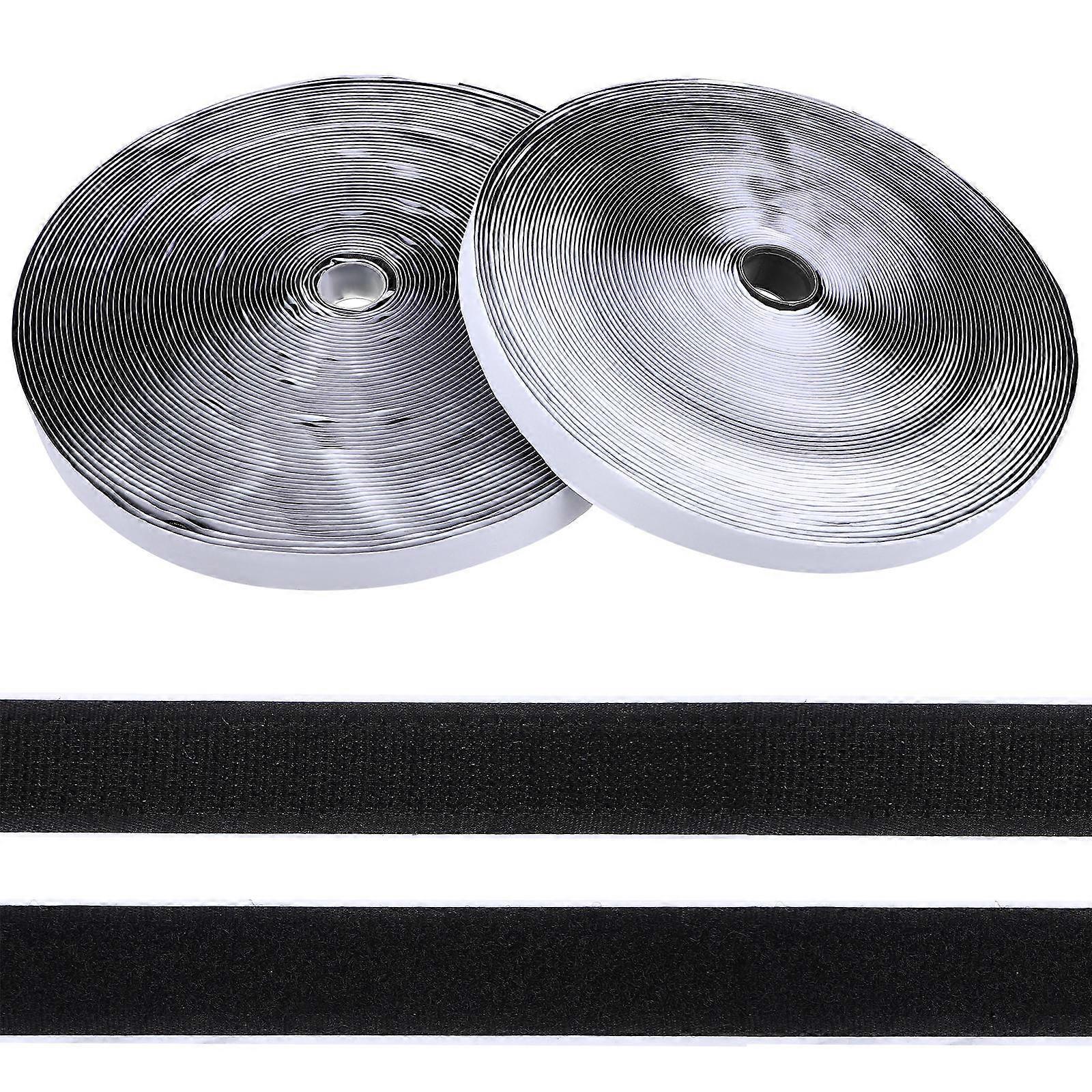 Durable Self Adhesive Hook and Loop Tape Strips 2 Rolls Pack