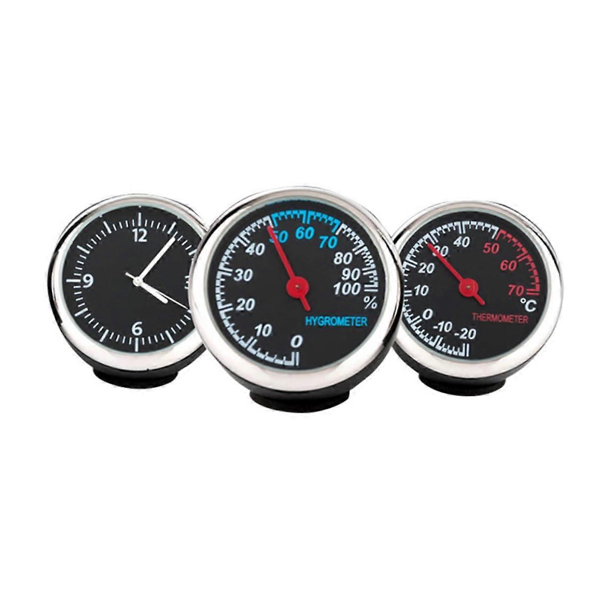 Luminous Car Dashboard Clock and Thermometer with Hygrometer Waterproof Easy Install