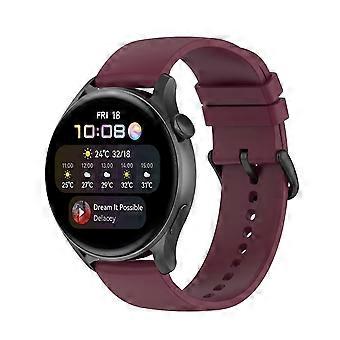 22mm Wine Red Silicone Smartwatch Band Replacement Sport Strap for Amzhero ENOMIR TOOBUR