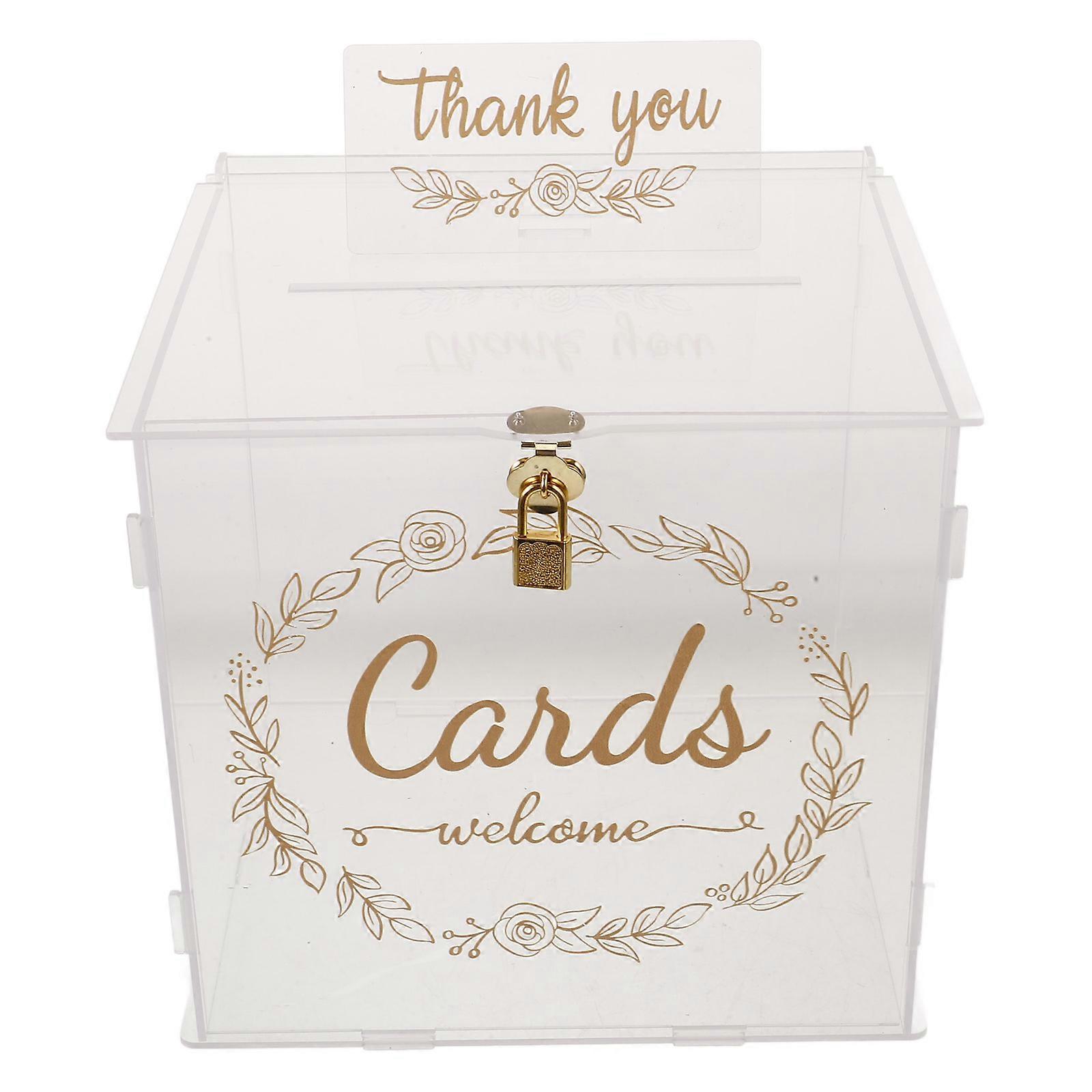 Multi Color Wedding Card Box Acrylic with Lock for Storage Use