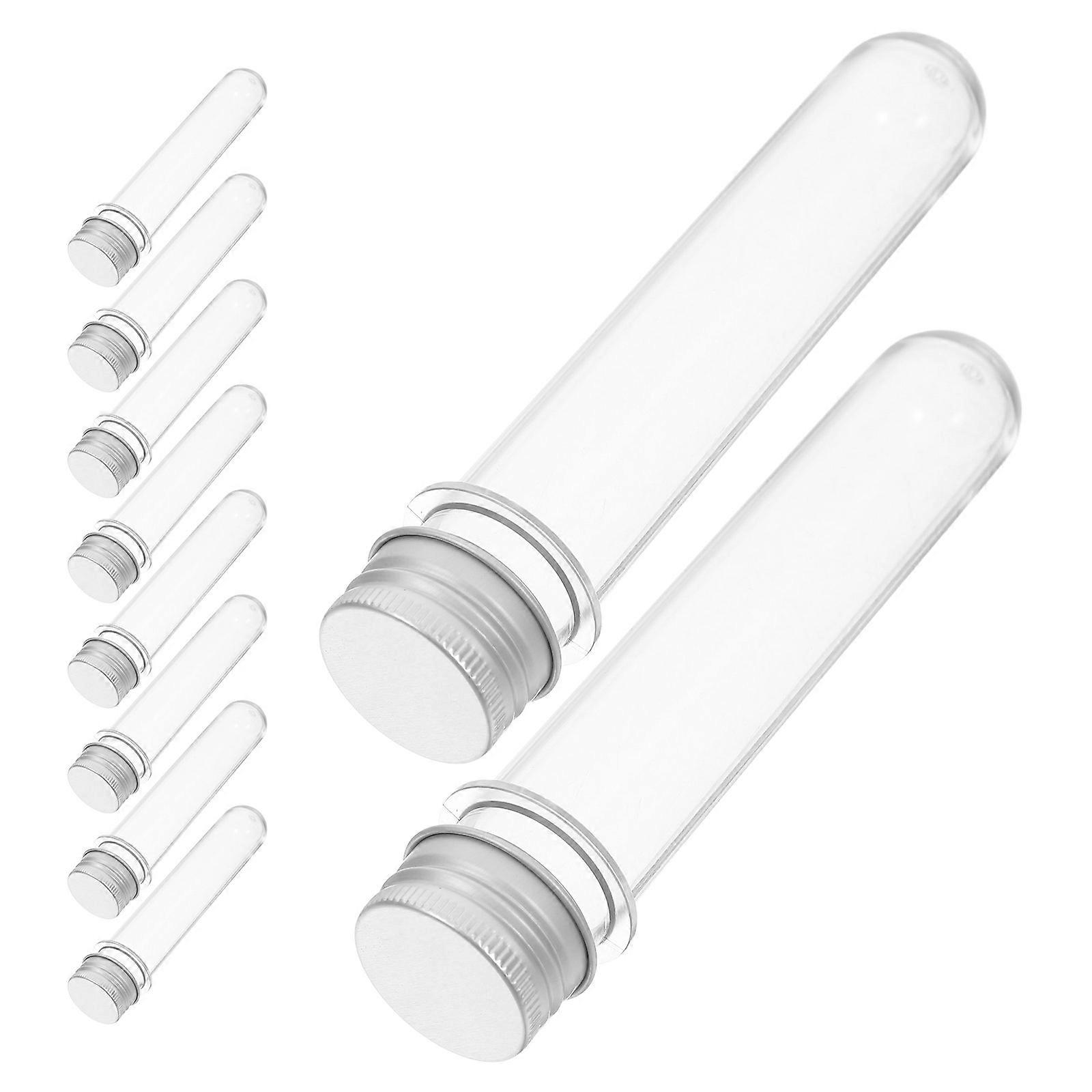 Transparent Plastic Test Tubes for Storage 60Pcs with Caps and Lids
