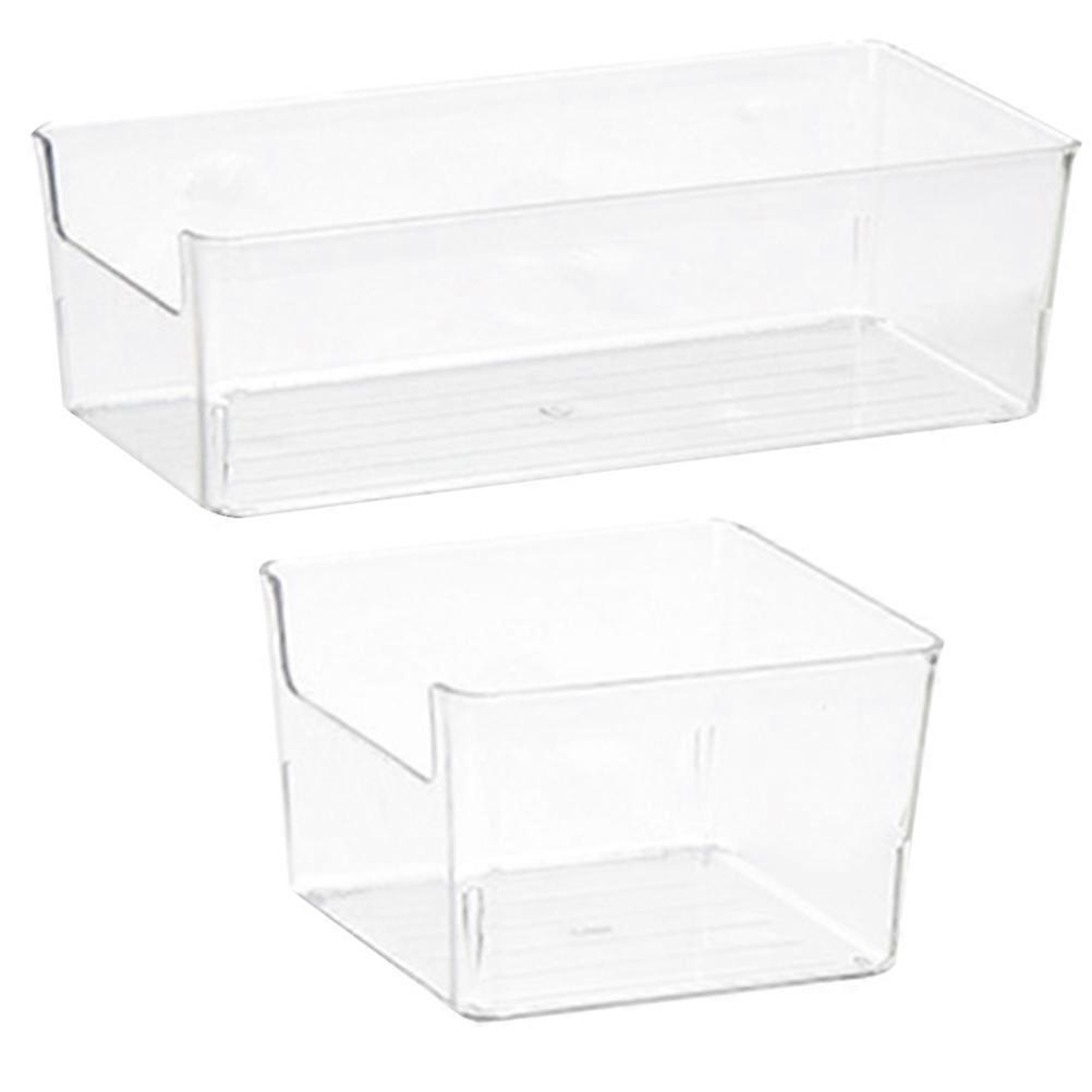 Transparent Desktop Drawer Organizing Boxes for Storage 2Pcs Set