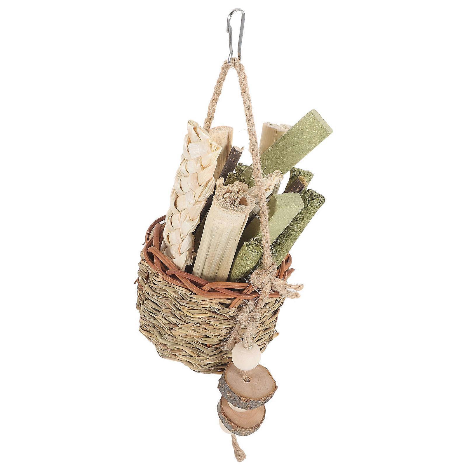 Multicolor Hamster Teeth Grinding Chew Toy Natural Straw