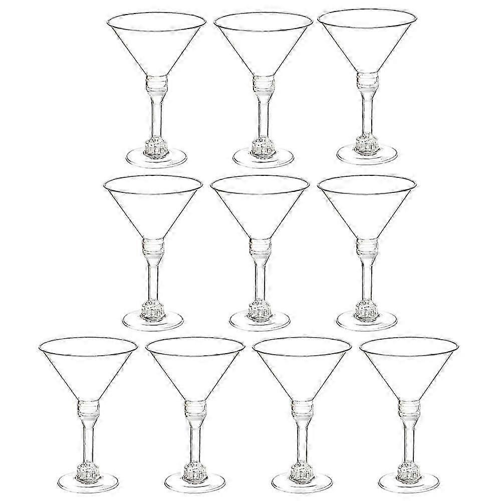 Plastic Goblets Footed Glass Cups Disposable Martini Container Drink Cocktail