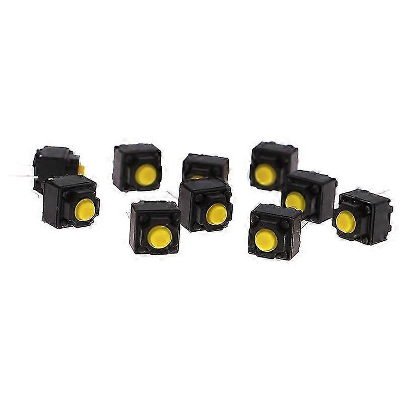 10pcs Mute Button 6*6*73mm Silent Switch Wireless Mouse Wired Mouse Button Micro Switch Yellow Push Button Switch