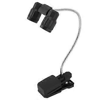 Clip On Light LED Double Headed 360 degrés réglable rotatif alimenté par batterie Clamp Light pour barbecue Grill Lecture Tente extérieure