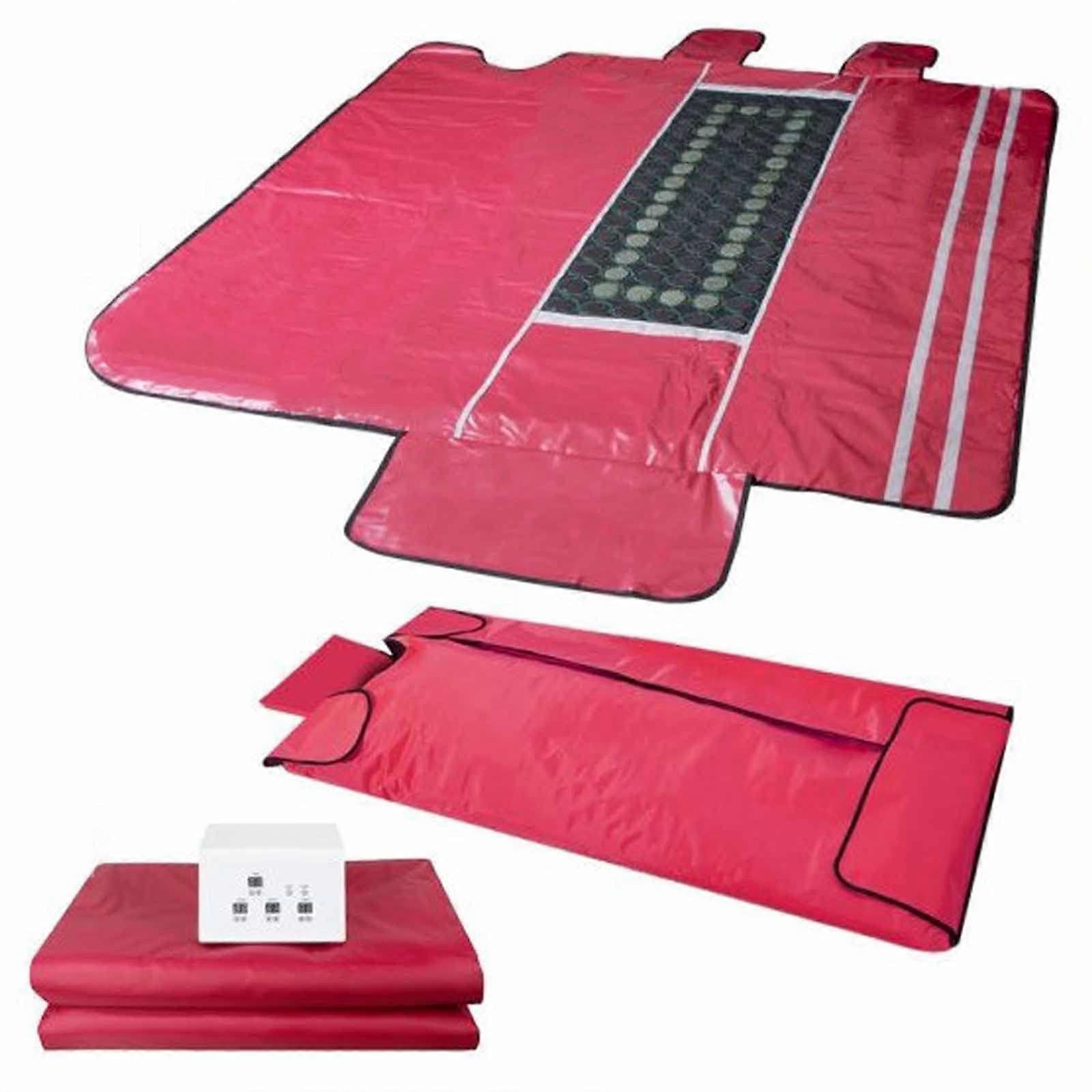 Portable Infrared Sauna Blanket with Digital Temperature Control, Waterproof, Foldable, HookandLoop Closure