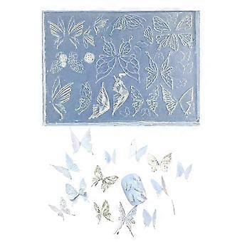 Multipurpose Nail Art Template Tool Butterfly Silicone Nail Art Mold Embossing Carving Templates for Nail Enthusiasts