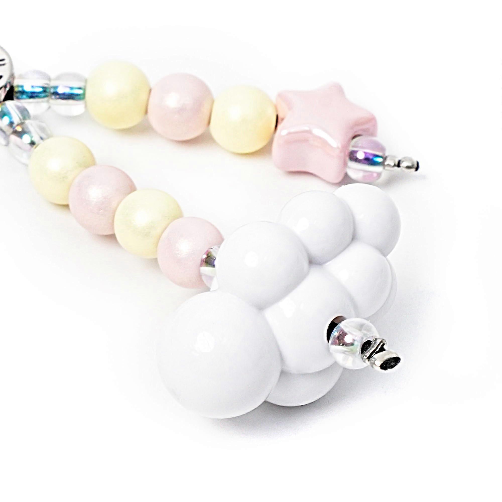 Cute Cloud Phone Charm with Mini Tether Strap for iPhone 15, Keychain and Decorative Accessory