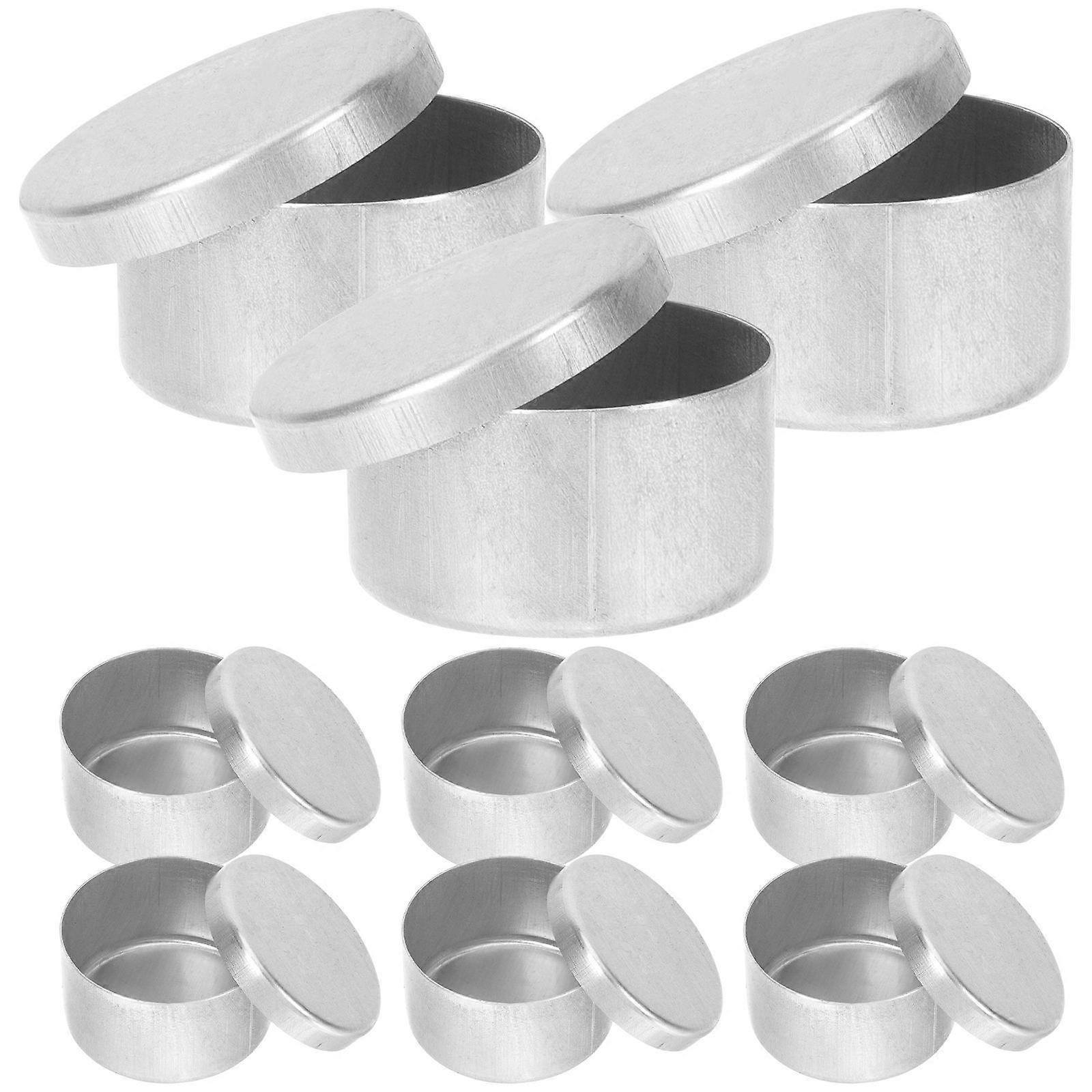 9pcs Sampling Round Aluminium Jars Round Soil Storage Containers Sample Boxes