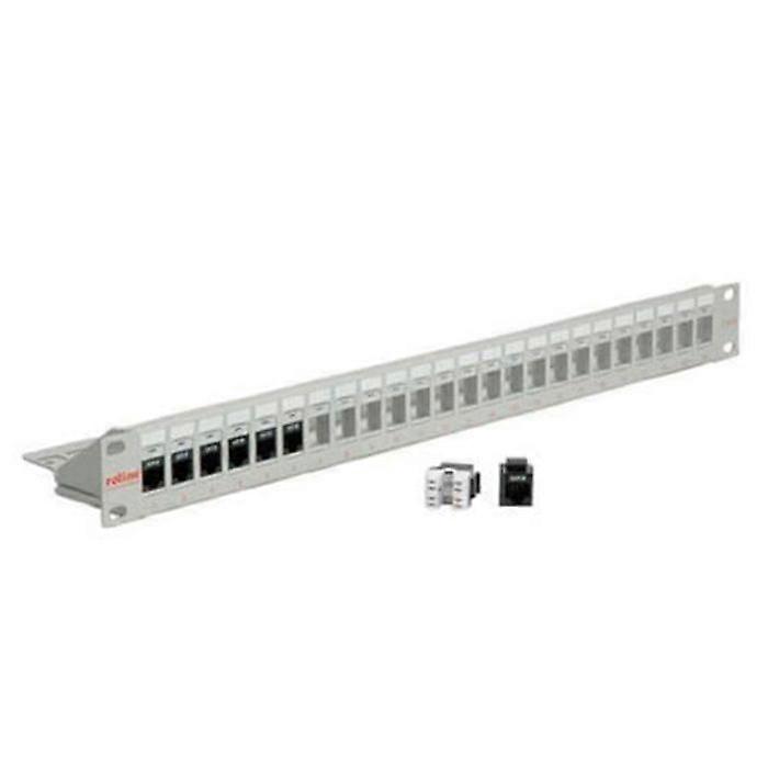 ROLINE Cat.6 19\\"-Keystone Patch Panel, light gray UTP, Grey, Krone LSAmore