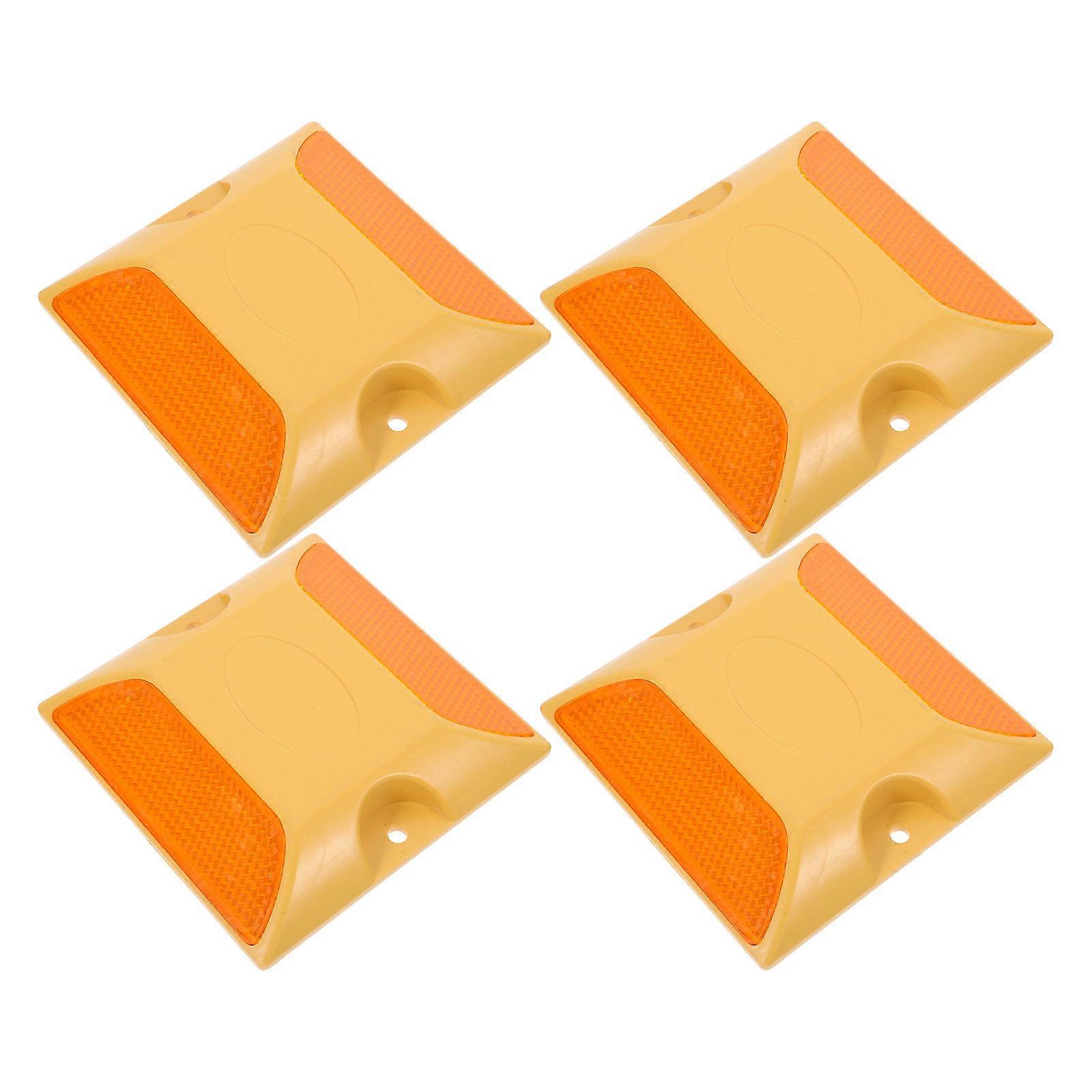 4pcs Highway Road Deceleration Plate Buffer Pad Speeds Limit Reflective Blocks