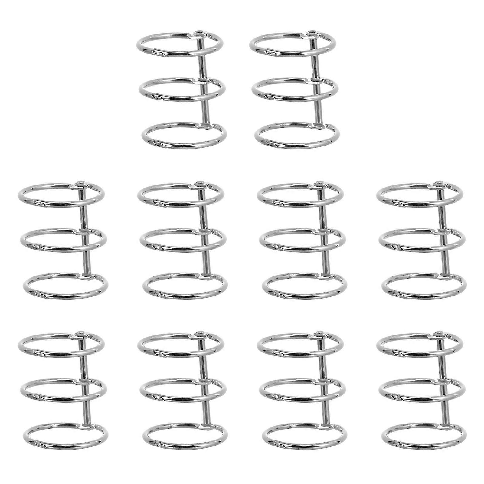 10pcs Practical Binding Rings Loose Leaf Binding Ring DIY Notebook Coils