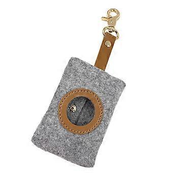 Pet Poop Bag Dispenser Dog Poop Bag Holder for Storage 1Pcs Grey Felt Pouch