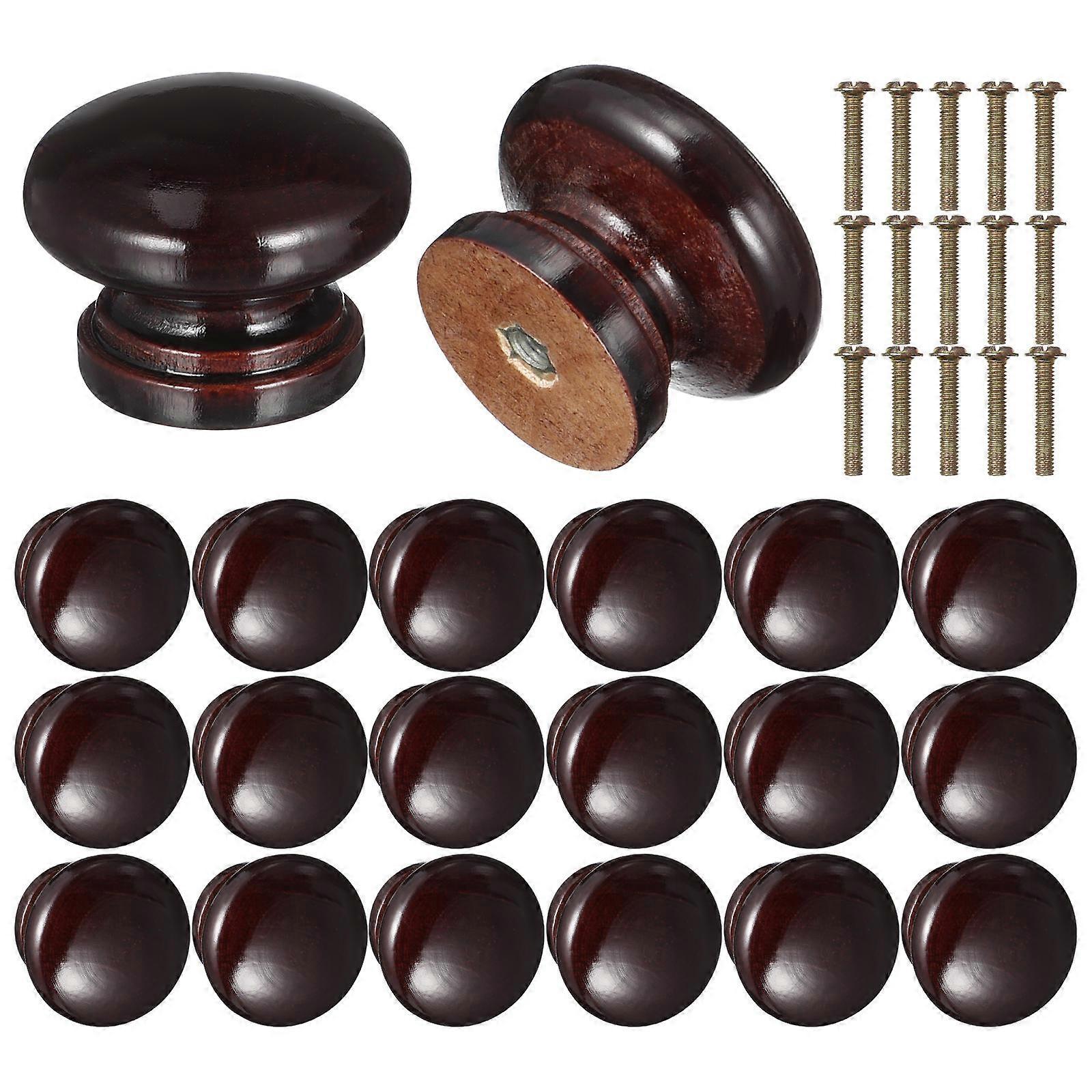 Wooden Cabinet Knobs for Cabinet Door Handles Functional 20Pcs Pack