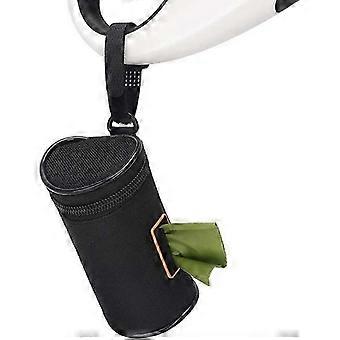 Poop bag dispenser Attached to leash, fabric holder compatible with dog waste bags