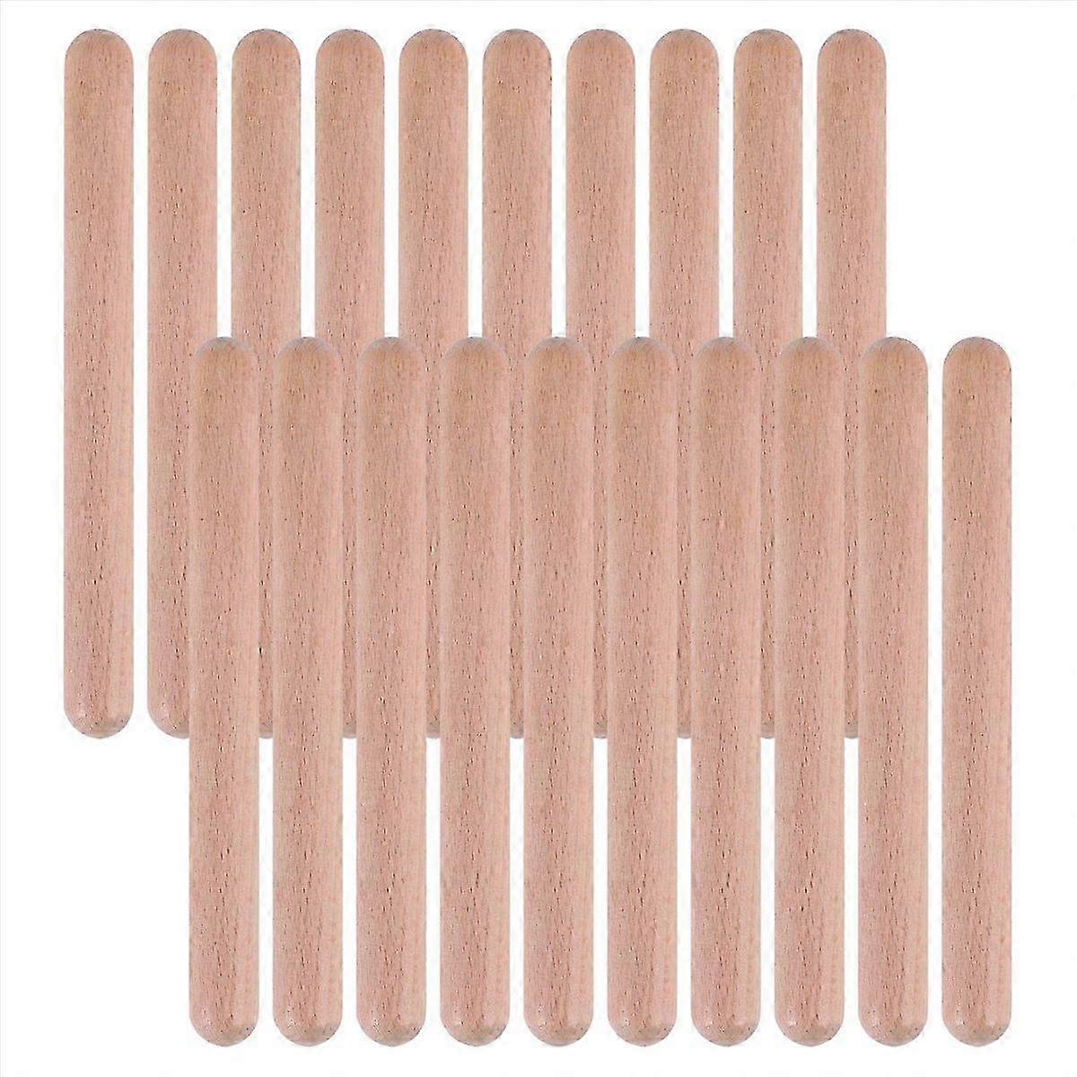 20 bâtons rythmiques pour enfants de 20 cm (8 pouces) - Bâtons musicaux Lummi - Claves en bois classiques pour percussions - Instrument JH2