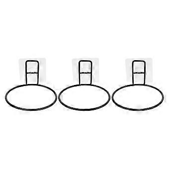 1 ensemble de supports muraux autocollants pour gamelles pour animaux de compagnie (noir)