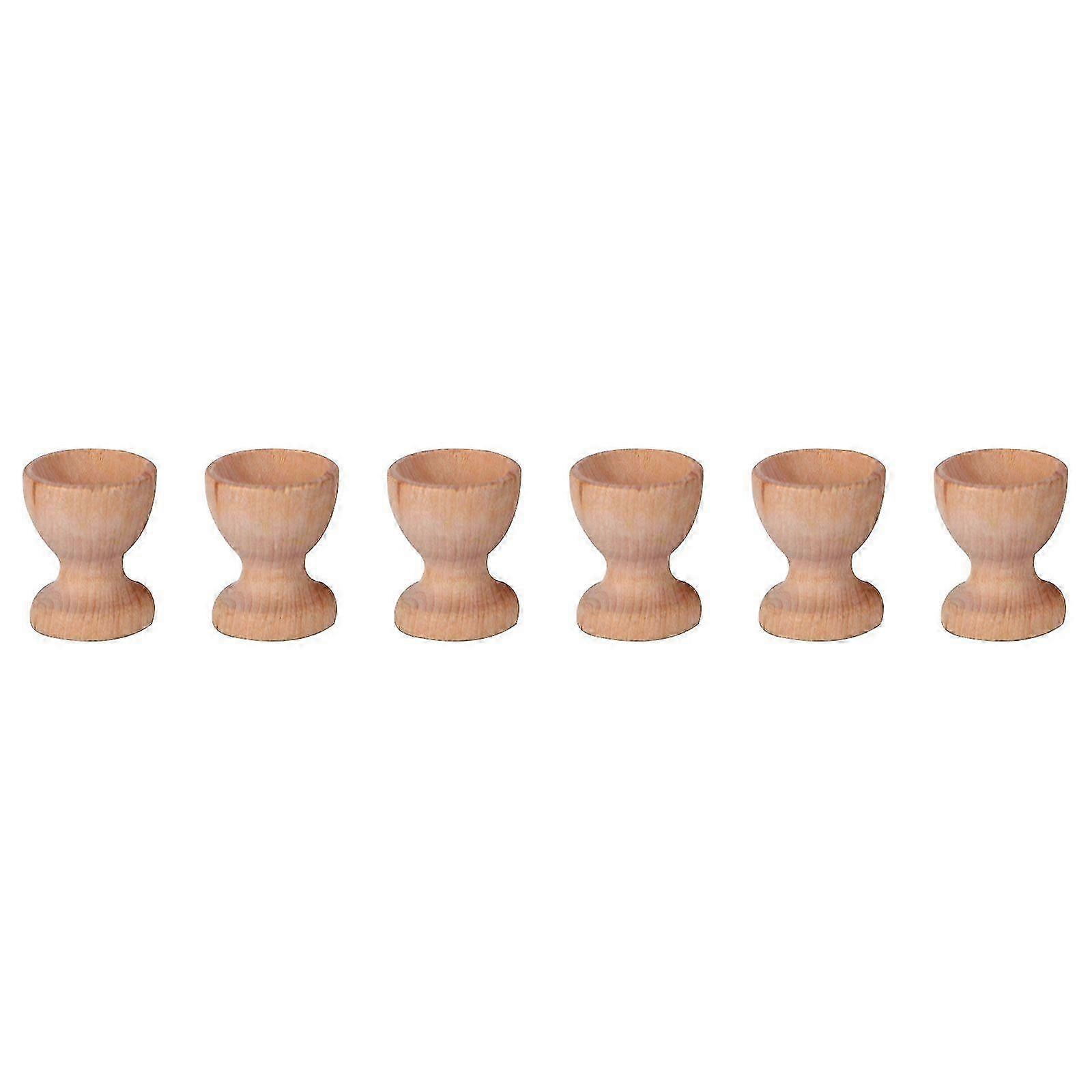 6pcs Colorful Easter Egg DIY Tool Wooden Easter Egg Storage Holder Egg Stand