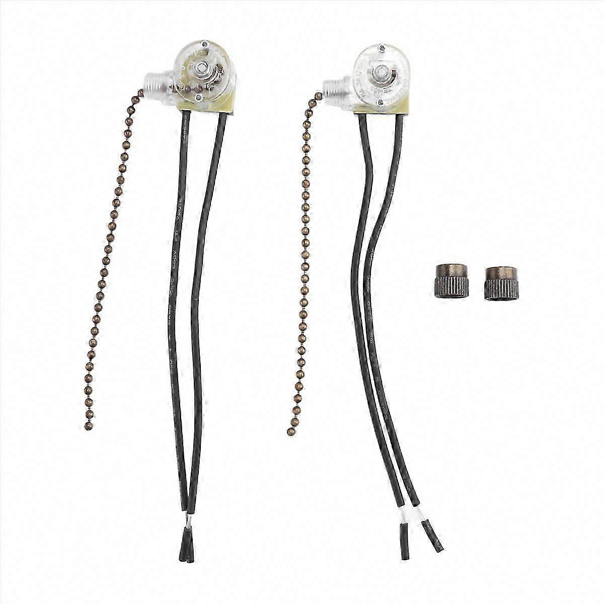 Ceiling Fan Light Switch Zing Ear ZE-109 Two-Wire Light Switch with Pull Cords for Ceiling Light Fan