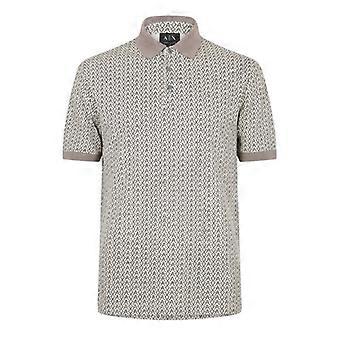 Armani Exchange Mens Monogram Short-Sleeved Polo Shirt