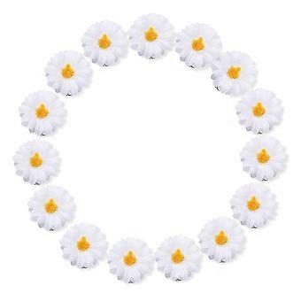 Conjunto de 15 acessórios de cabelo com flores de margarida: mini presilhas de sol, grampos de cabelo para damas de honra para decoração de casamento na praia (cor branca)