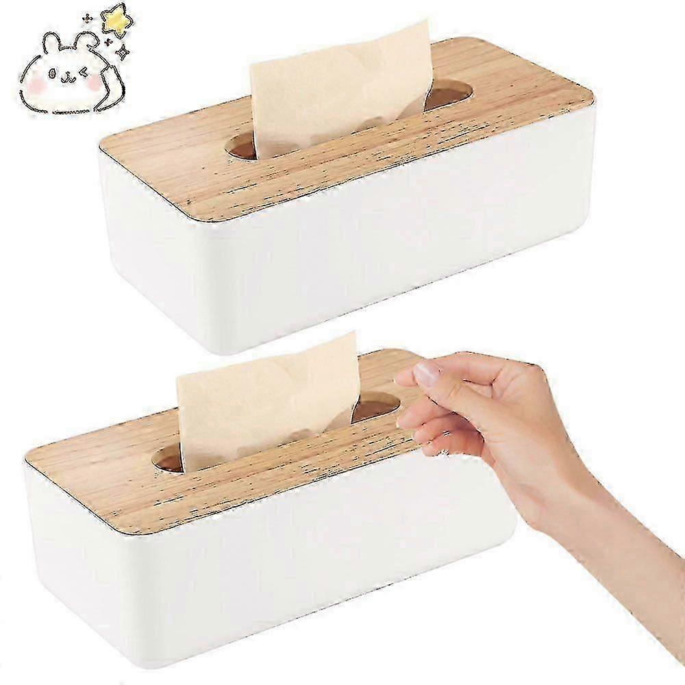 2 piece rectangular tissue box set compatible with disposable paper towels home decor essentials