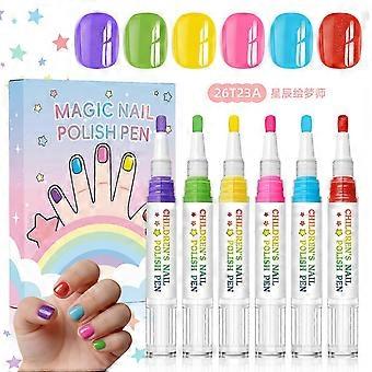 6 st/set Peel off nagellack för flickor Livfulla färger Födelsedagsfestaktiviteter