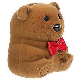 Bear Shape Ring Box Flannel Storage 1Pcs Simulate Bear Jewelry Ring Case