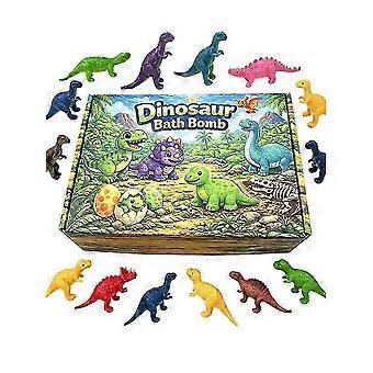 12pcs Bath Bombs Skin Friendly Bathing Kit Kids Bath Bombs Natural Mega Bubbles Dinosaur Toys Set for Kids