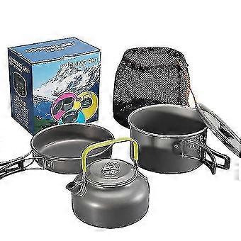 Portable cooking stoves 2 3 person outdoor camping portable tableware kettle fry pan pot cooking tra 26-27