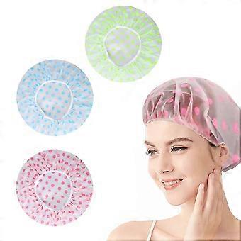 3er-Pack Duschhauben für Frauen, Wasserdichte Duschhauben Wiederverwendbare Duschhüte Elastische Haarbadekappen für Damen - DD