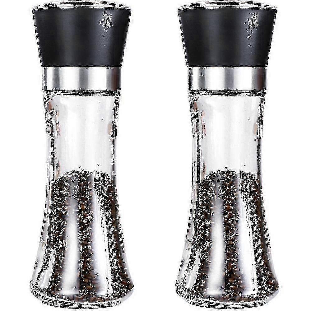 Adjustable Mill Set for Salt and Pepper Refillable Kitchen Grinder Two Pack