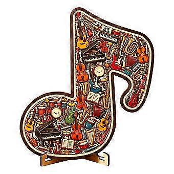 Puzzle a forma di strumento musicale, ornamento con note musicali, puzzle in legno, decorazione da scrivania, regalo unico