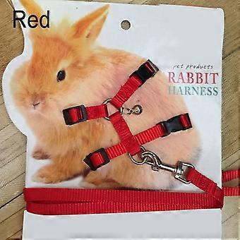 120CM Pet Rabbit Soft Harness Leash WIth Bell Adjustable Traction Rope Accessories for Pet Bunny Chinchilla Guinea Pig Run WalkPet Leashes
