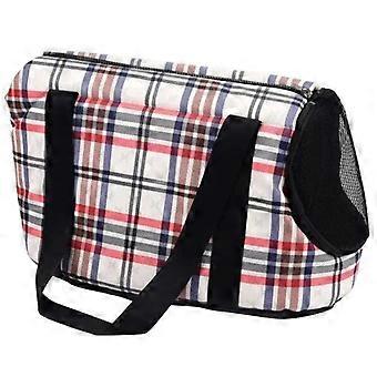 Plaid PU Pet Backpack Mesh Breathable Foldable Handbag Portable Travel Dog Carrier Bag With Soft Mat Outdoor Cat Carrier Bag Pet Carriers