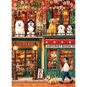 Puzzle for Adults Paris Street Cafe Dog Jigsaw Puzzles HAA017