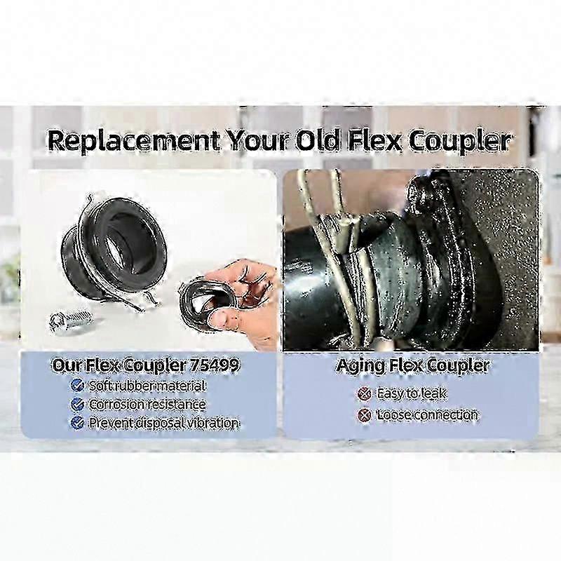 Garbage Disposal Flex Coupler Replacement Parts Compatible with Insinkerator 75499
