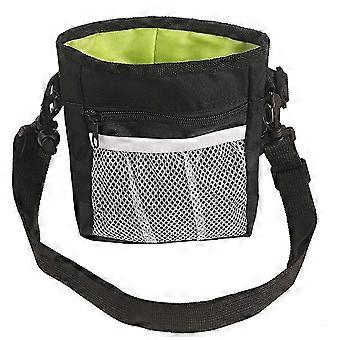 Pet Dog Training Treat Bag - Detachable Snack Reward Pouch with Interactive Features Black@O2