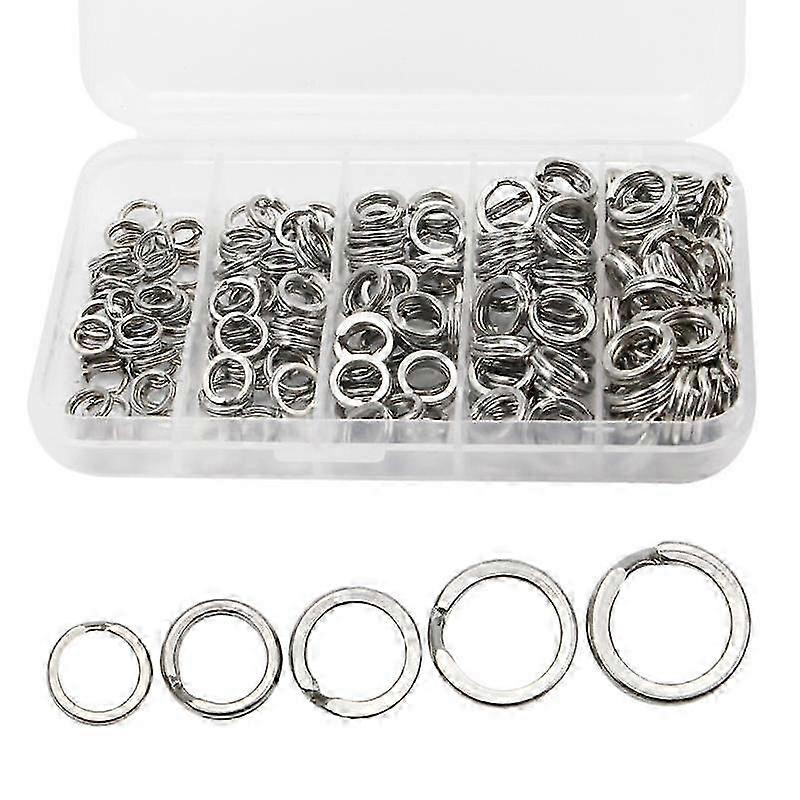 5 Size Stainless Steel Split Ring Set