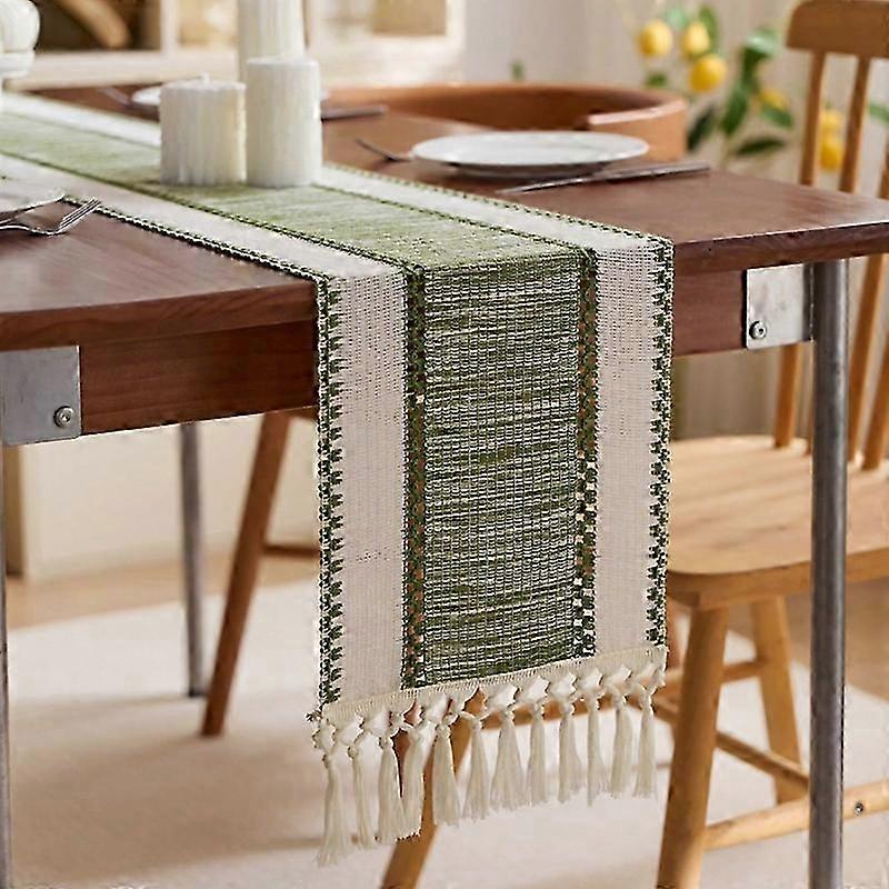 Boho Striped Woven Table Runner
